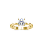 SKU: 0142 (10K) Classic Four-Prongs Solitaire Engagment Ring in Rose Gold.