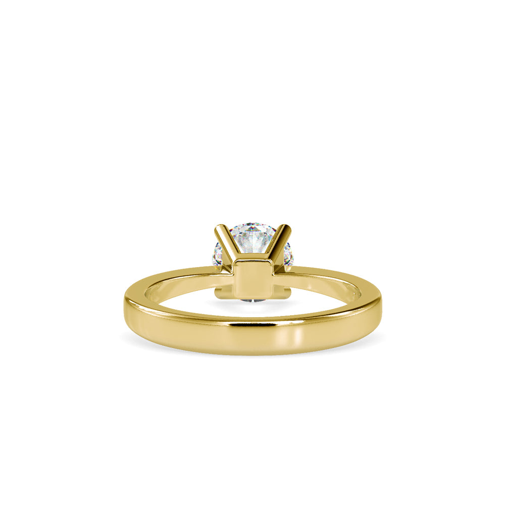 SKU: 0142 (14K) Classic Four-Prongs Solitaire Engagment Ring in Rose Gold.