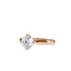 SKU: 0143 (22K) Classic Four-Prongs Solitaire Engagment Ring in Rose Gold.