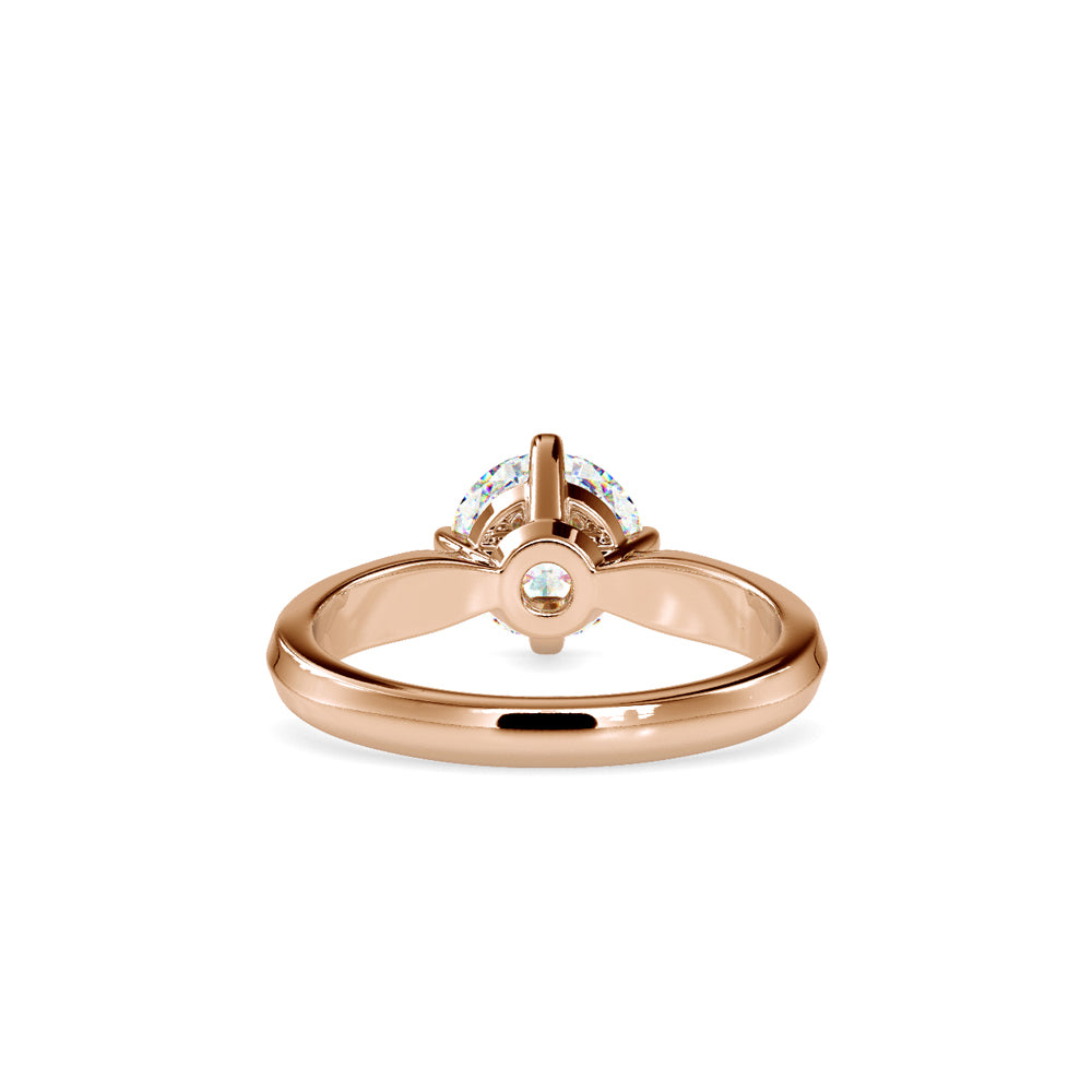 SKU: 0143 (22K) Classic Four-Prongs Solitaire Engagment Ring in Rose Gold.