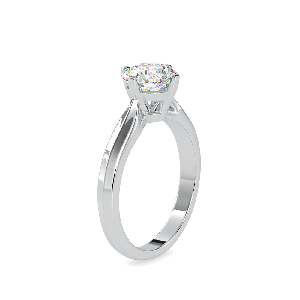 SKU: 0143 (18K) Classic Four-Prongs Solitaire Engagment Ring in Rose Gold.