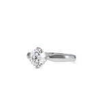 SKU: 0143 (14K) Classic Four-Prongs Solitaire Engagment Ring in Rose Gold.
