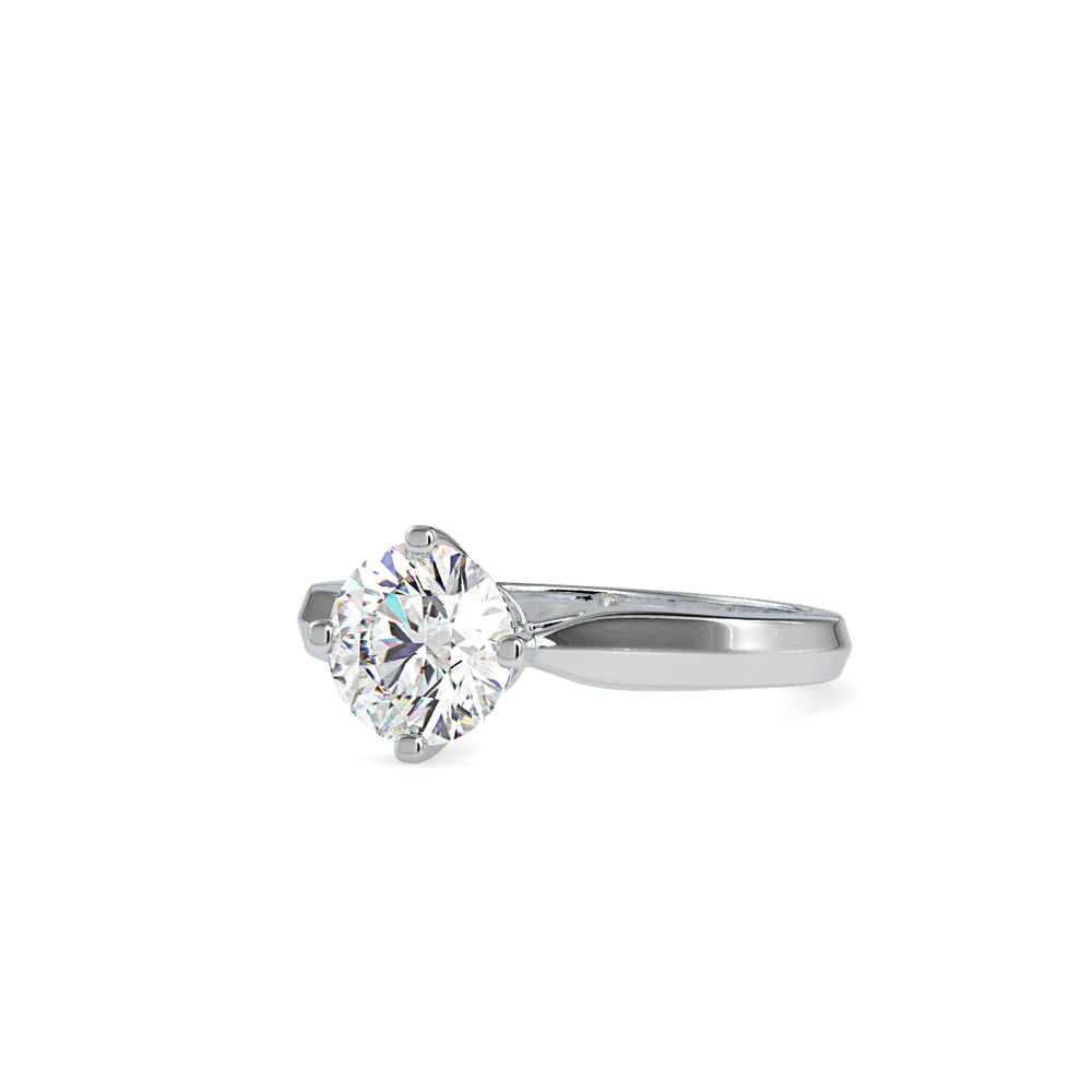 SKU: 0143 (18K) Classic Four-Prongs Solitaire Engagment Ring in Rose Gold.