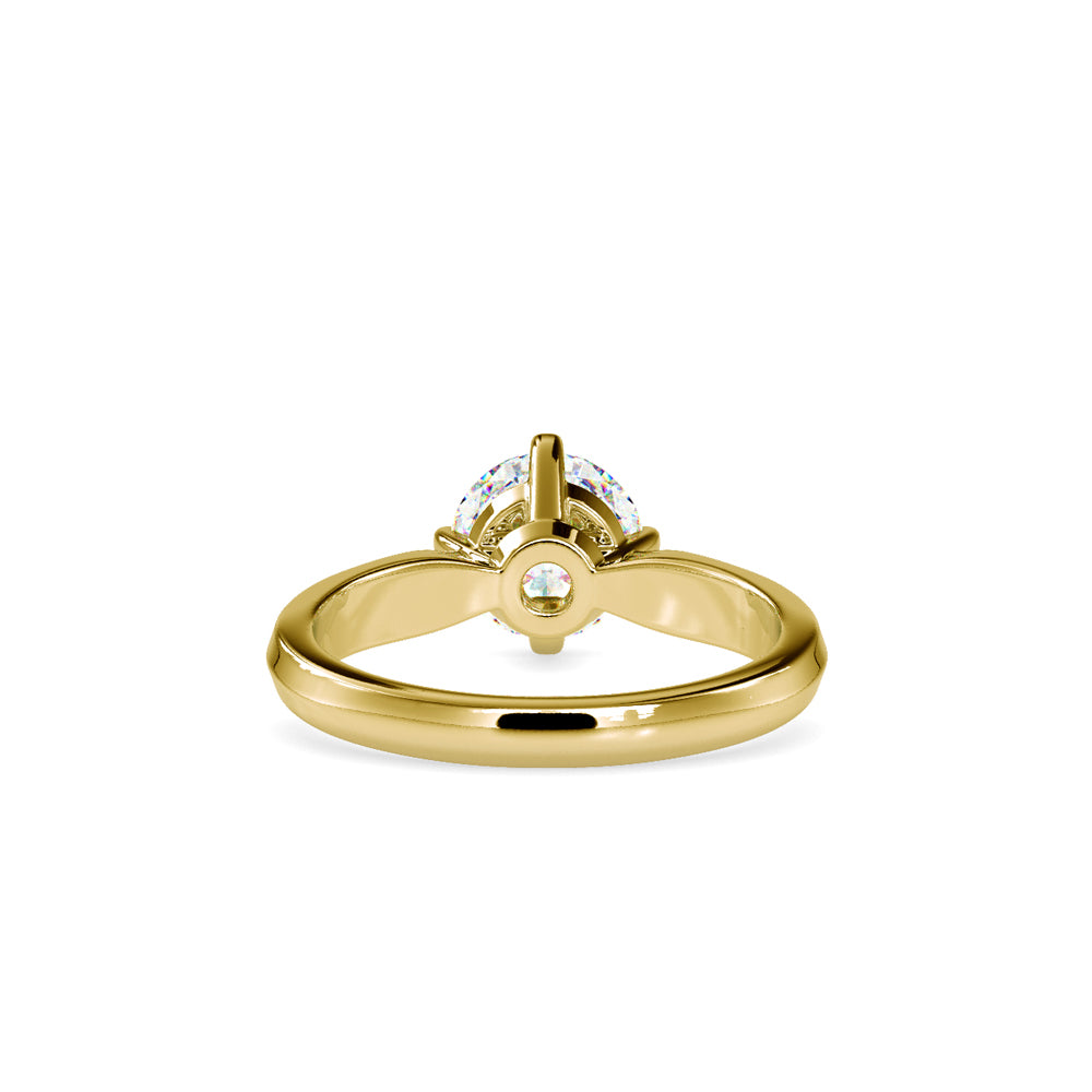SKU: 0143 (10K) Classic Four-Prongs Solitaire Engagment Ring in Rose Gold.