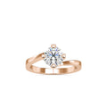SKU: 0144 (10K) Four-Prong Solitaire Engagment Ring in Rose Gold.