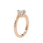 SKU: 0144 (10K) Four-Prong Solitaire Engagment Ring in Rose Gold.