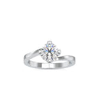 SKU: 0144 (14K) Four-Prong Solitaire Engagment Ring in Rose Gold.