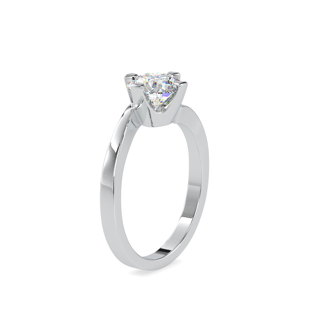 SKU: 0144 (18K) Four-Prong Solitaire Engagment Ring in Rose Gold.