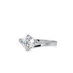 SKU: 0144 (14K) Four-Prong Solitaire Engagment Ring in Rose Gold.