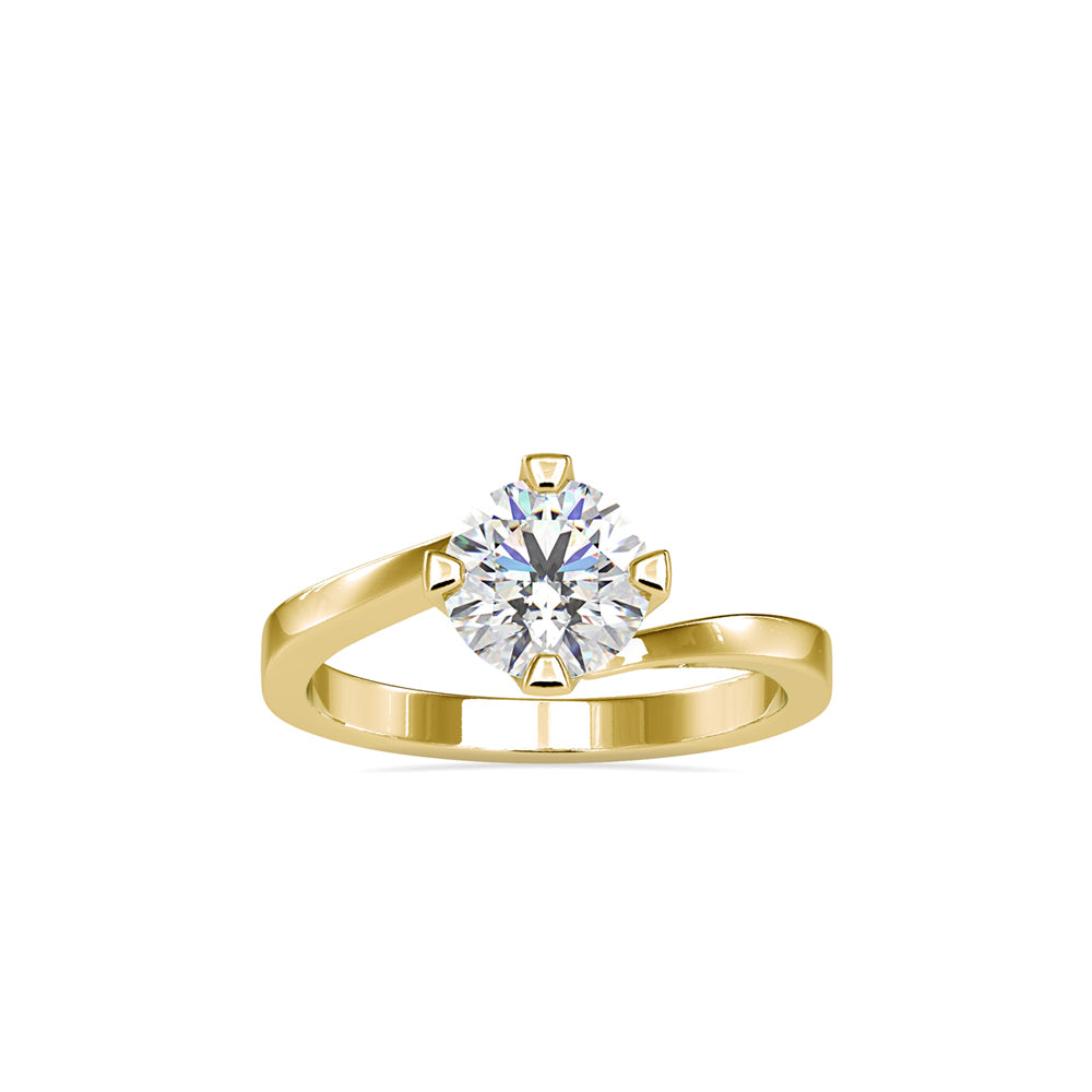 SKU: 0144 (10K) Four-Prong Solitaire Engagment Ring in Rose Gold.