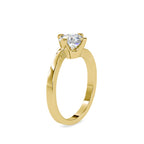 SKU: 0144 (18K) Four-Prong Solitaire Engagment Ring in Rose Gold.