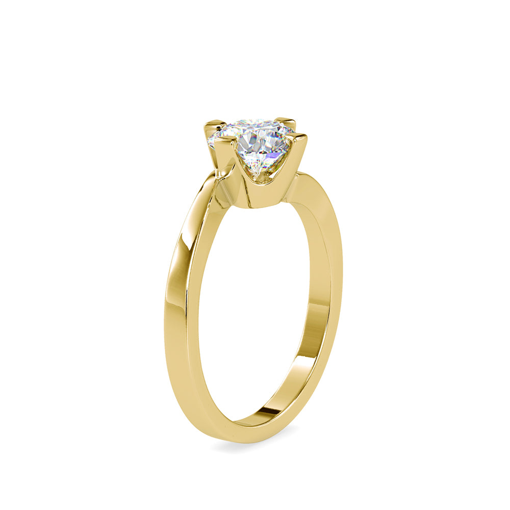 SKU: 0144 (22K) Four-Prong Solitaire Engagment Ring in Rose Gold.