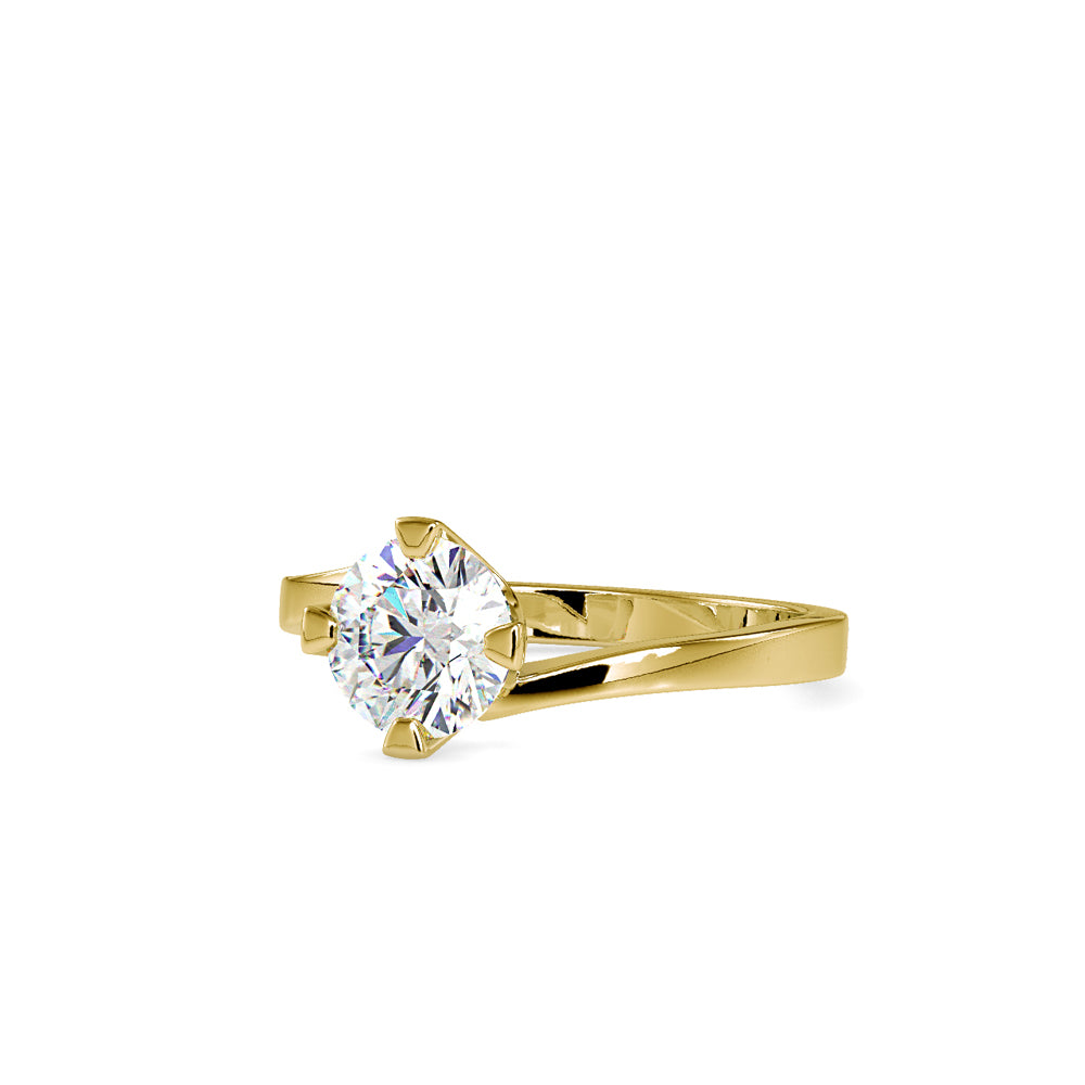 SKU: 0144 (10K) Four-Prong Solitaire Engagment Ring in Rose Gold.