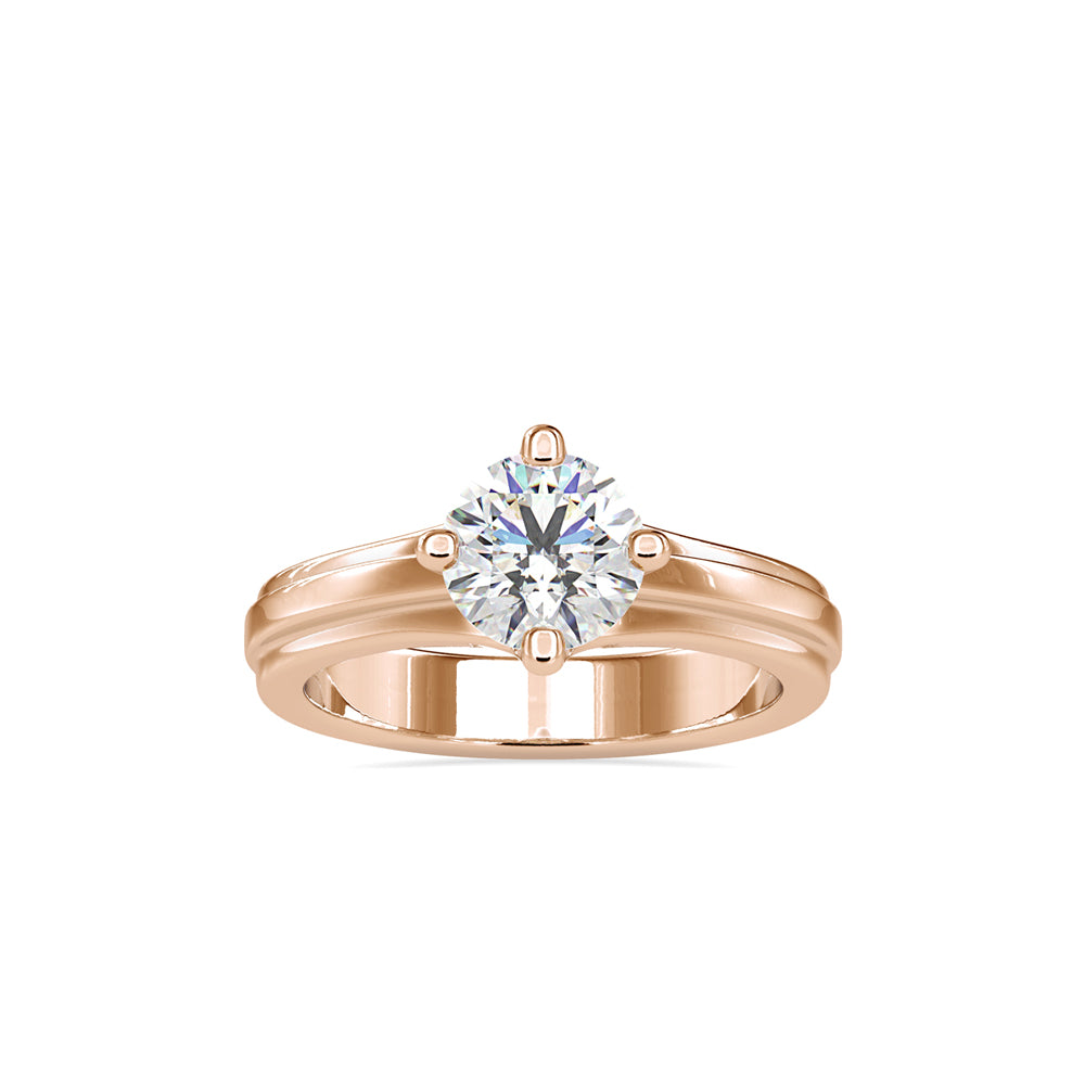 SKU: 0145 (22K) Fancy Shank Round Diamond Engagment Ring in Rose Gold.
