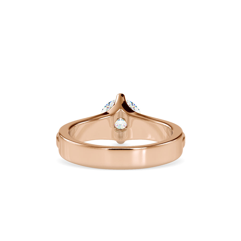 SKU: 0145 (22K) Fancy Shank Round Diamond Engagment Ring in Rose Gold.