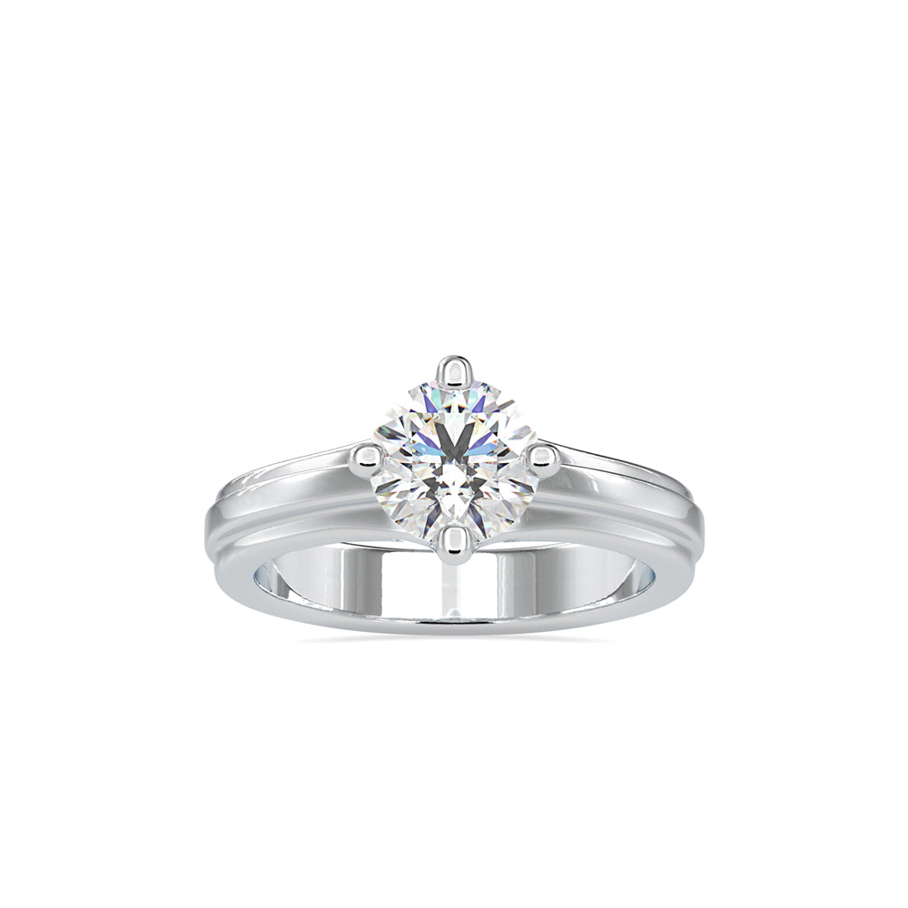 SKU: 0145 (18K) Fancy Shank Round Diamond Engagment Ring in Rose Gold.