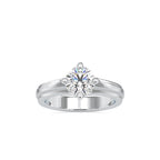 SKU: 0145 (10K) Fancy Shank Round Diamond Engagment Ring in Rose Gold.