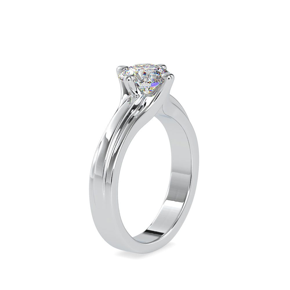 SKU: 0145 (22K) Fancy Shank Round Diamond Engagment Ring in Rose Gold.