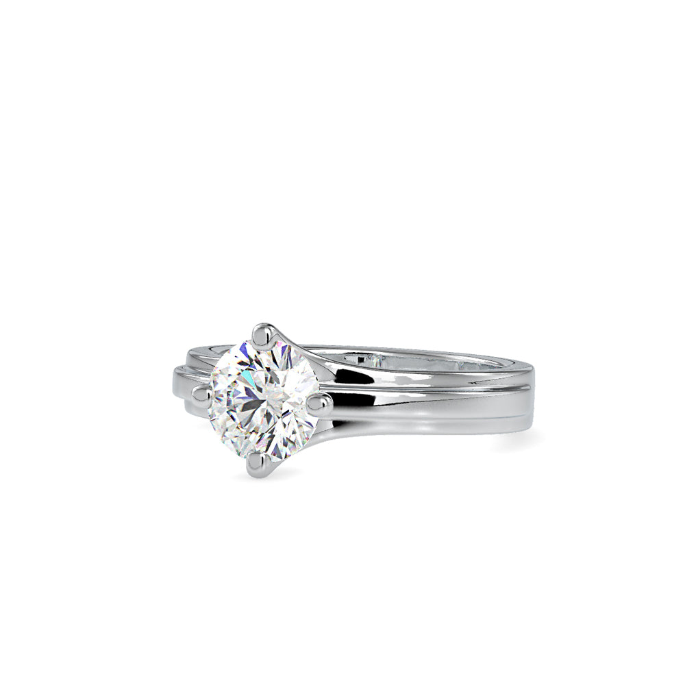 SKU: 0145 (18K) Fancy Shank Round Diamond Engagment Ring in Rose Gold.