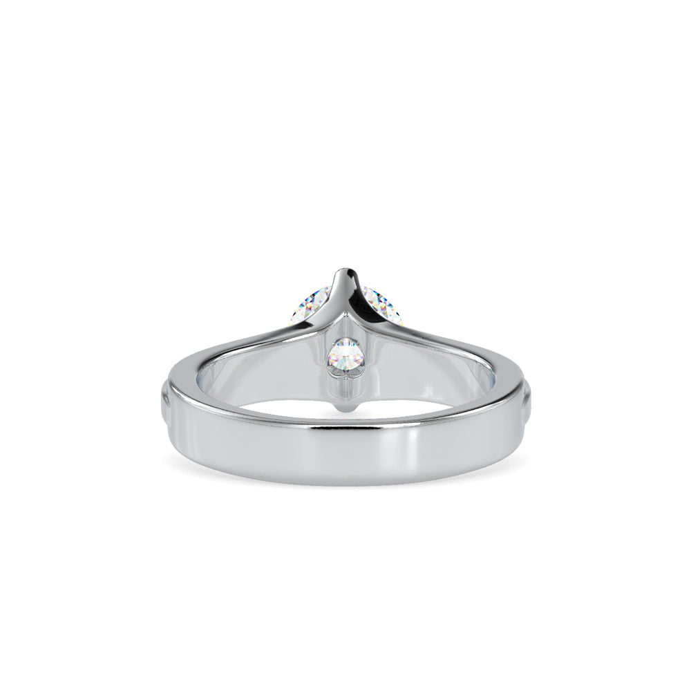 SKU: 0145 (14K) Fancy Shank Round Diamond Engagment Ring in Rose Gold.
