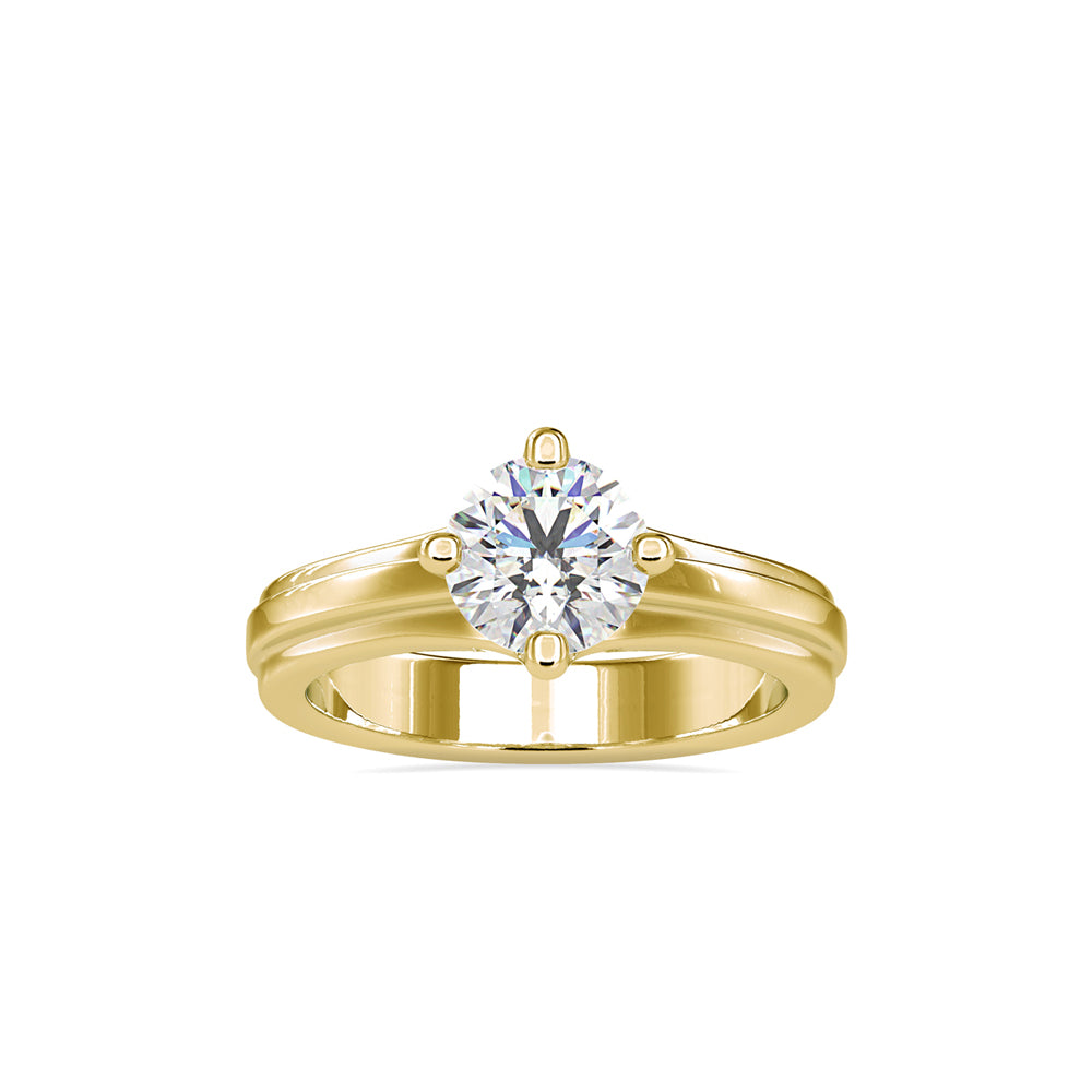 SKU: 0145 (14K) Fancy Shank Round Diamond Engagment Ring in Rose Gold.