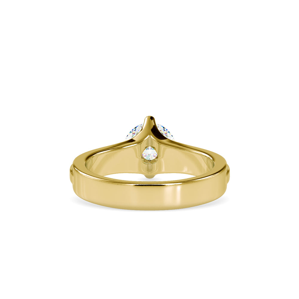 SKU: 0145 (14K) Fancy Shank Round Diamond Engagment Ring in Rose Gold.