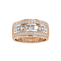 SKU: 0147 (10K) Wide Channel-set Diamond Wedding Band in Rose Gold.