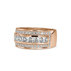 SKU: 0147 (14K) Wide Channel-set Diamond Wedding Band in Rose Gold.