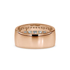 SKU: 0147 (18K) Wide Channel-set Diamond Wedding Band in Rose Gold.