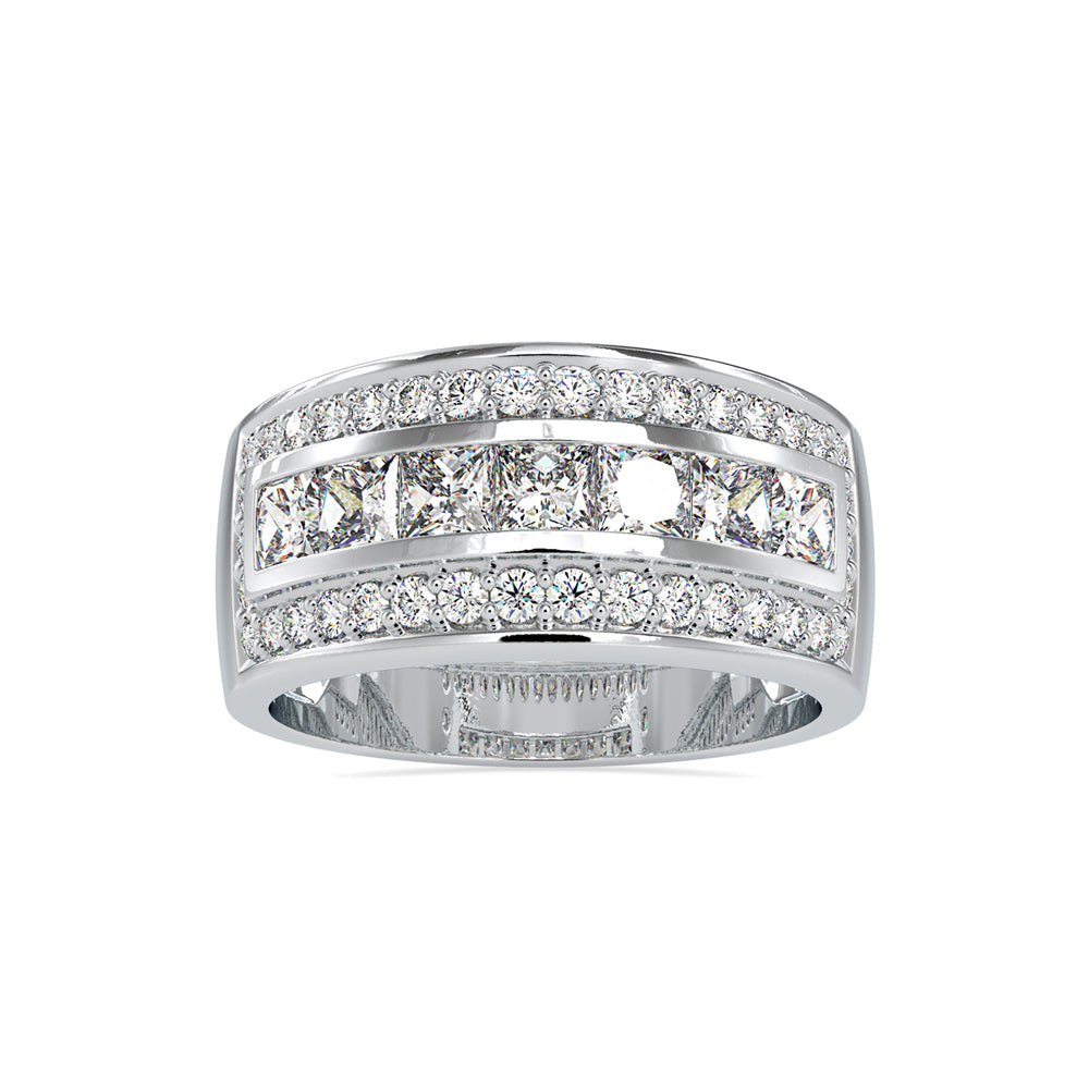 SKU: 0147 (22K) Wide Channel-set Diamond Wedding Band in Rose Gold.