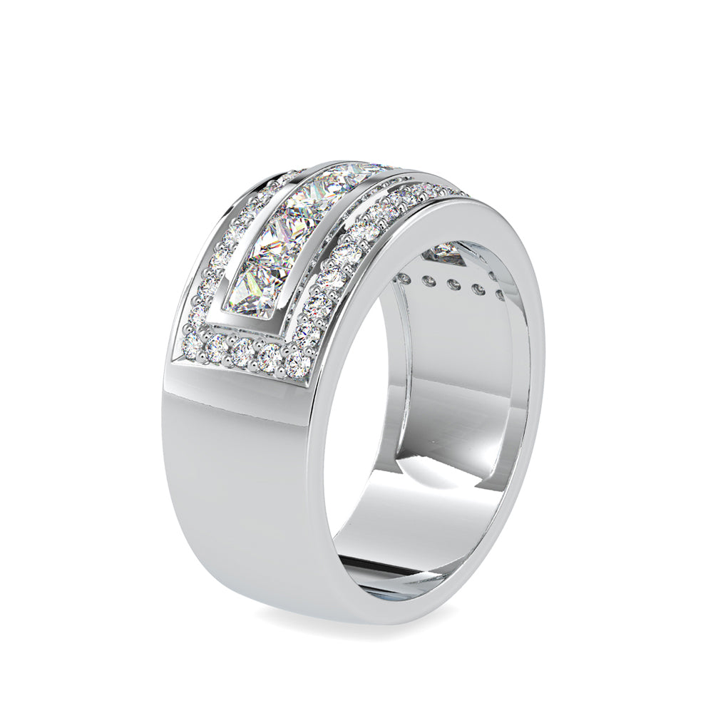 SKU: 0147 (18K) Wide Channel-set Diamond Wedding Band in Rose Gold.