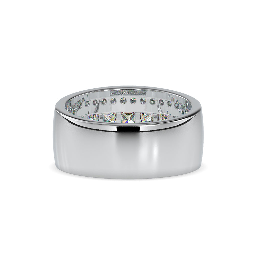 SKU: 0147 (10K) Wide Channel-set Diamond Wedding Band in Rose Gold.