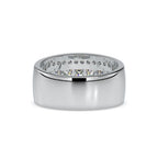 SKU: 0147 (22K) Wide Channel-set Diamond Wedding Band in Rose Gold.