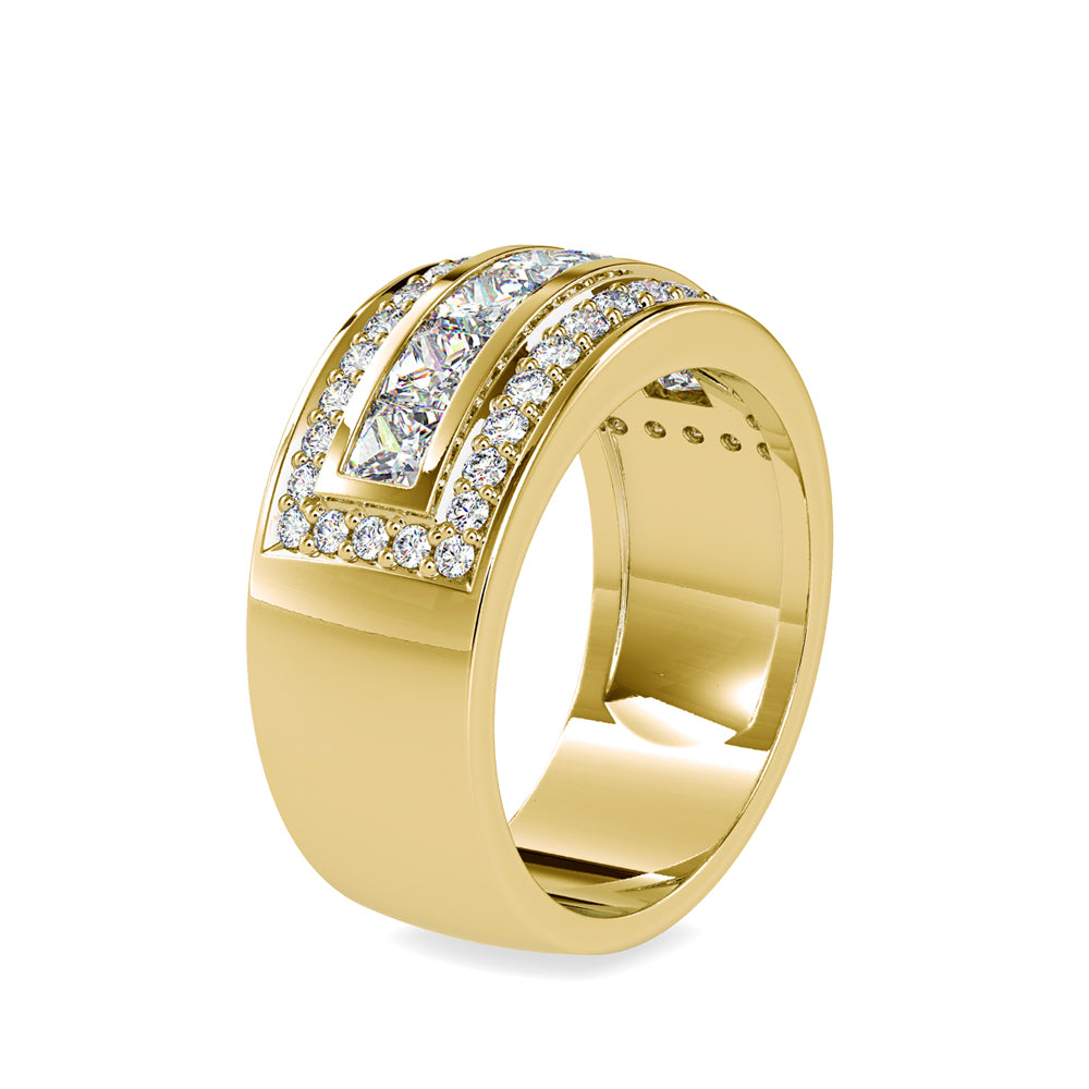 SKU: 0147 (22K) Wide Channel-set Diamond Wedding Band in Rose Gold.