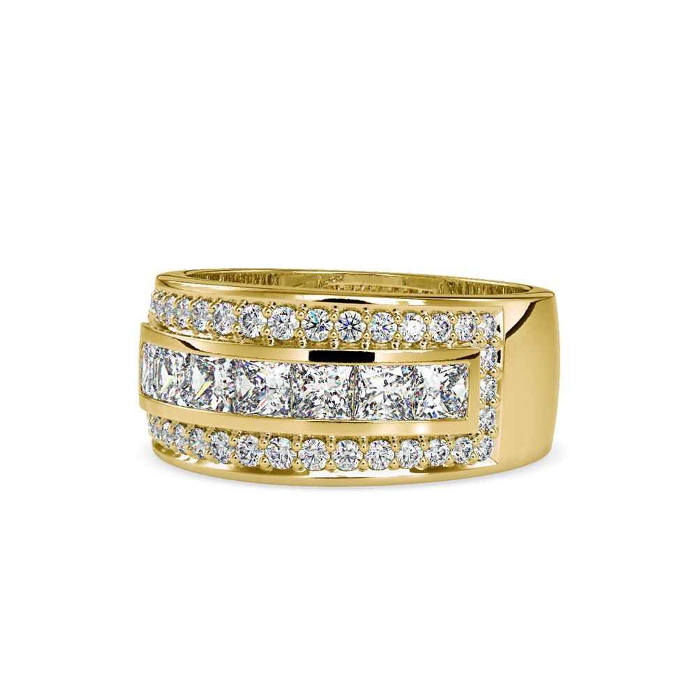 SKU: 0147 (14K) Wide Channel-set Diamond Wedding Band in Rose Gold.