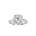SKU: 0148 (22K) Double-Prong Round Halo Engagment Ring in Rose Gold.