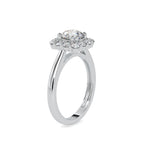 SKU: 0148 (10K) Double-Prong Round Halo Engagment Ring in Rose Gold.