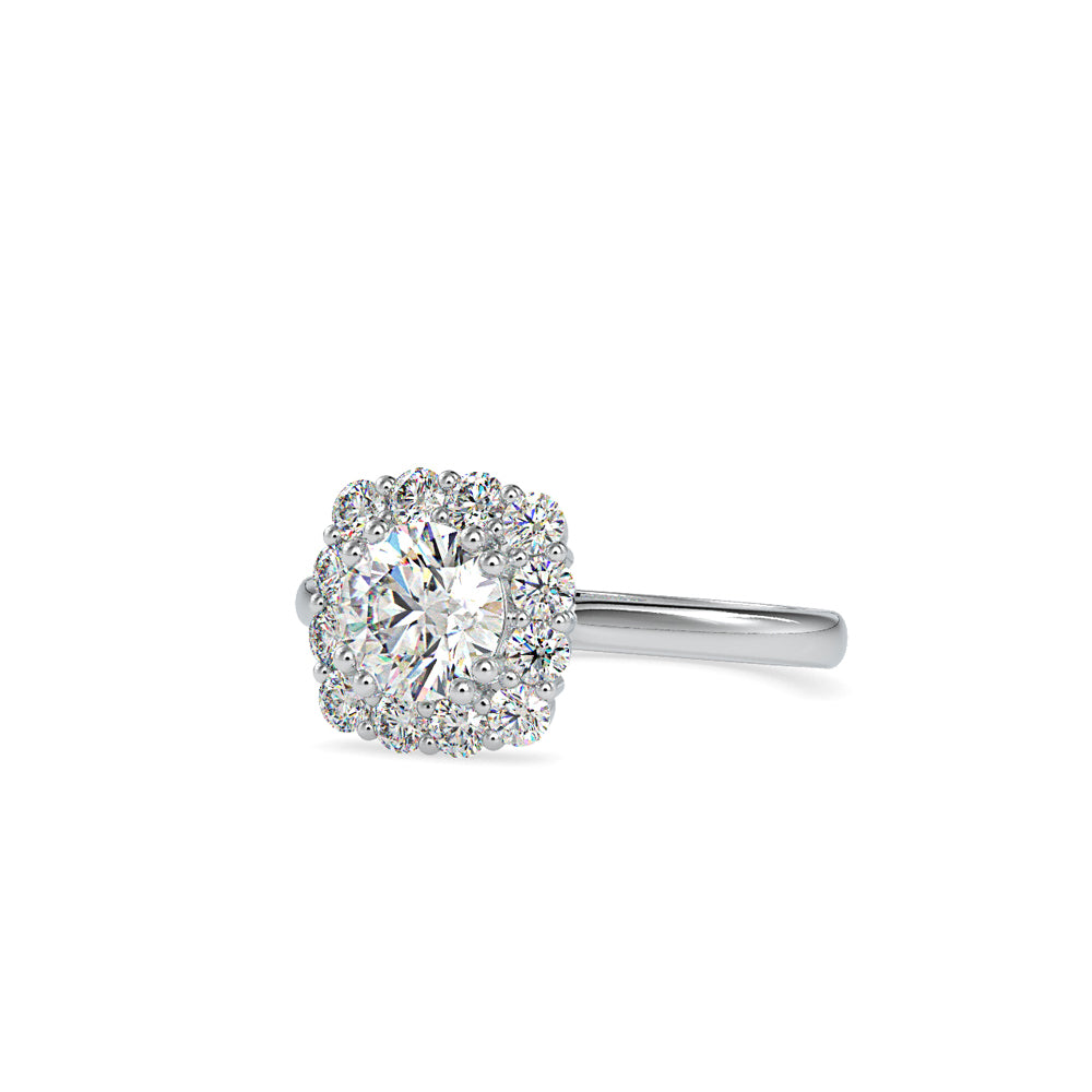 SKU: 0148 (22K) Double-Prong Round Halo Engagment Ring in Rose Gold.