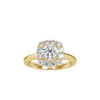 SKU: 0148 (22K) Double-Prong Round Halo Engagment Ring in Rose Gold.