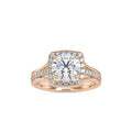 SKU: 0149 (10K) Split Shank Round Halo Engagment Ring in Rose Gold.