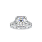 SKU: 0149 (10K) Split Shank Round Halo Engagment Ring in Rose Gold.
