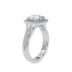SKU: 0149 (18K) Split Shank Round Halo Engagment Ring in Rose Gold.