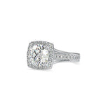 SKU: 0149 (22K) Split Shank Round Halo Engagment Ring in Rose Gold.