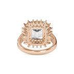 SKU: 0150 (10K) Vintage Emerald Halo Engagment Ring in Rose Gold.