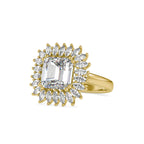 SKU: 0150 (14K) Vintage Emerald Halo Engagment Ring in Rose Gold.