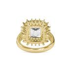 SKU: 0150 (18K) Vintage Emerald Halo Engagment Ring in Rose Gold.