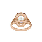 SKU: 0151 (14K) Split Shank Oval Halo Engagment Ring in Rose Gold.