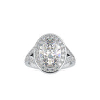 SKU: 0151 (14K) Split Shank Oval Halo Engagment Ring in Rose Gold.