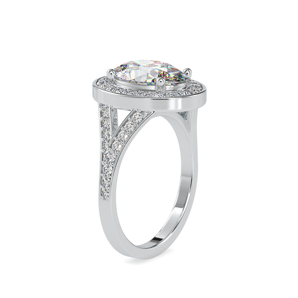 SKU: 0151 (22K) Split Shank Oval Halo Engagment Ring in Rose Gold.