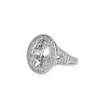 SKU: 0151 (18K) Split Shank Oval Halo Engagment Ring in Rose Gold.